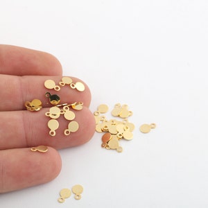 25 Pcs 6mm 24k Shiny Gold Plated Round Disc, Brass Coins Jewelry, 1 hole Round Disc Charms, Disc For Charms, Gold Plated Coins, GLD-829