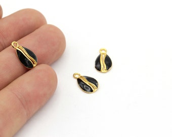 1 Pcs 24k Shiny Gold Plated Cowrie Charms , Colored Shell Pendant, Cowrie Necklace, Small Gold Cowrie, Boho Charms, ( 8x15mm ) , GLD-588