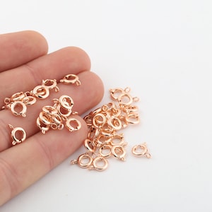 10mm 5 Pcs Rose Gold Plated Spring Clasp ,Rose Gold Plated Lobster , Bracelet End , Rose Gold Plated ; Jewelry Making, RSGLD-438