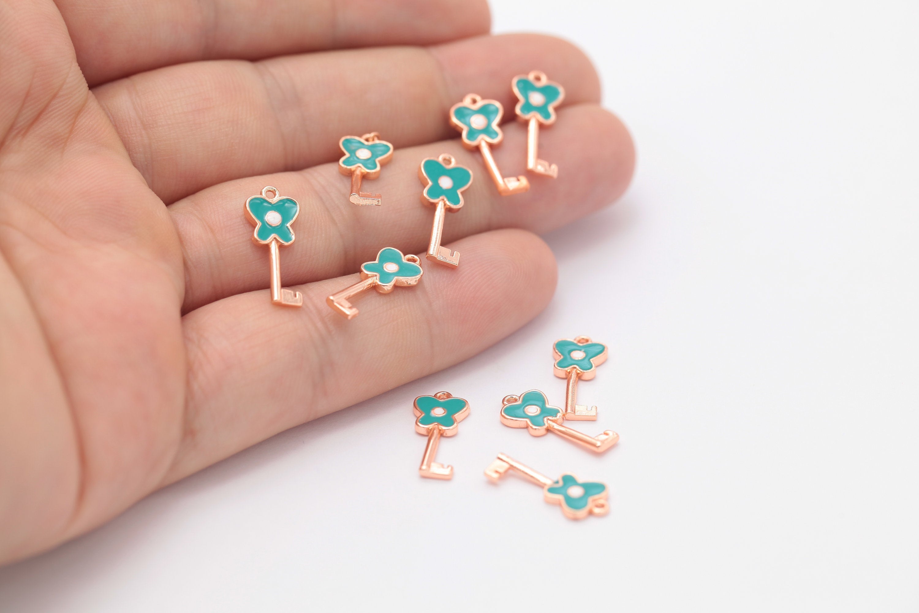Buy 1 Pcs Rose Gold Plated Key Charms,key Pendant, Rose Gold Key