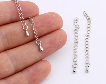 3 st försilvrade förlängningskedjor, Jewelry Supply, Förgyllda Supply SLVR-22