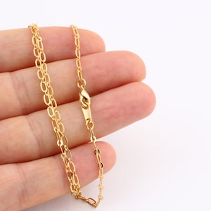 Ready Necklace Chain-16&quot;-17&quot;-18&quot;-20&quot;-22&quot;-25&quot; 24k Gold Plated  Rolo Chains ,3x5mm Soldered Chains , Cable Chains , Rolo Chains