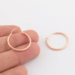 24mm Rose Gold Plated  Earrings Hoop , Round Hoop Earrings, Brass Earrings, Circle Earrings, Earring Findings, EAR-405