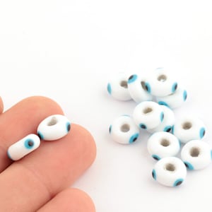 11mm White Glass Beads, Glass Round Beads, Murano Glass, Bracelet Connector,Beads for Bracelet, Murano Beads,Wholesale Glass Beads STN-81