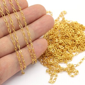 24k Shiny Gold Plated Oval Chains , Necklace Chains , Gold Plated Soldered Chains , ( 2.5x4.5mm ) GZ-59