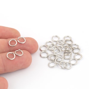 25 Pcs 1.2x8mm Rhodium Plated Jump Rings ,Tiny Jump Ring Connectors , Rhodium Plated Connector , Rhodium Plated Findings ,SLVR-504