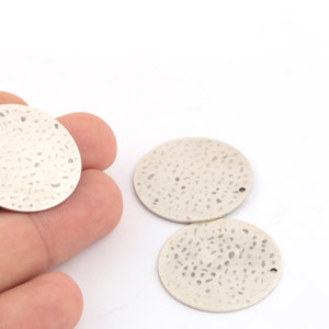 2 Pcs 30mm Antique Silver Hammered Round Charms , Hammered Round Disc Antique Silver Coins,Round Hammered Disc, ANT-86