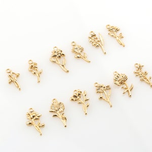 Gold Birth Flower Charm