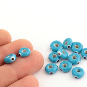 11mm Turquoise Glass Beads, Glass Round Beads,Murano Glass, Bracelet Connector,Beads for Bracelet, Murano Beads,Wholesale Glass Beads STN-83