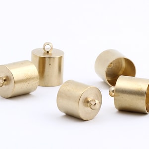 10 Pcs Raw Brass End Cap, Hole Inner 12mm , Solid Brass End Cap , Cord End , Tube End Cap DS-RAW-590