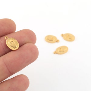 9x15mm 24k Shiny Gold Plated Hamsa Charm, Gold Plated Fatima Hand Pendant, Tiny Hamsa Charm, Mini Hamsa Charm, gold plated findings GLD-1301