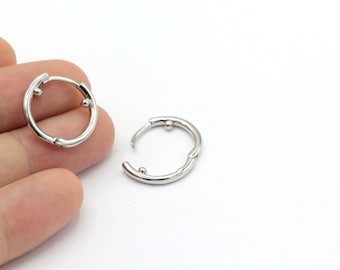2 Pcs ( 1 Paire ) Silver Plated Earring Findings, plain Leverback Findings 24mm EAR-190