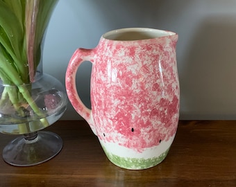 Vintage Hand Painted Ceramic Watermelon Pitcher/Jug - Silver Creek Collection