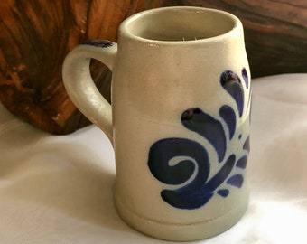 Vintage Goebel Salzglasur Merkelbach W. Germany Blue and Grey Salt Glaze Miniature Stein