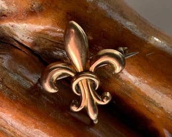 Vintage/Antique Victorian Gold Fleur de lis Watch Pin