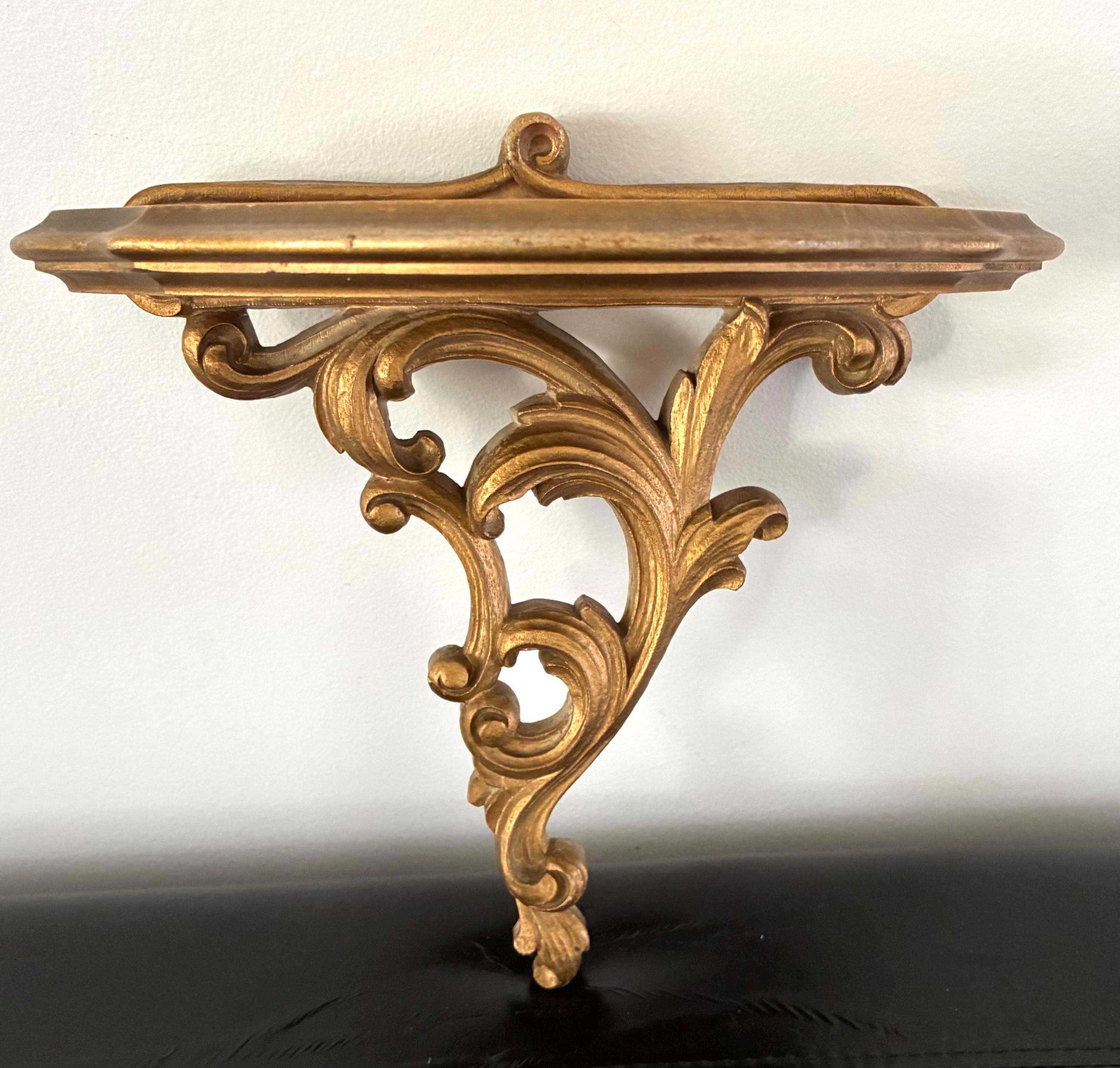 Vintage Syroco Gold Wooden Sconce Wall Shelf - Etsy