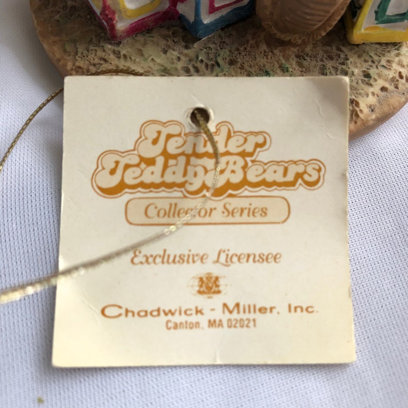 Vintage Tender Teddy Bears Collector Series Play Time Blocks Figurine 1992 Henry Wedemeyer Inc.