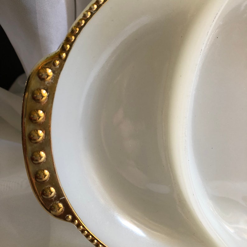 Vintage Fire King Ware Milk Glass Divided Dish Made in the Etsy Canada