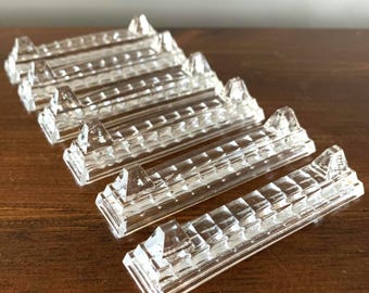 Vintage Cut Crystal Glass Cutlery Knife Rests - Lot of 6