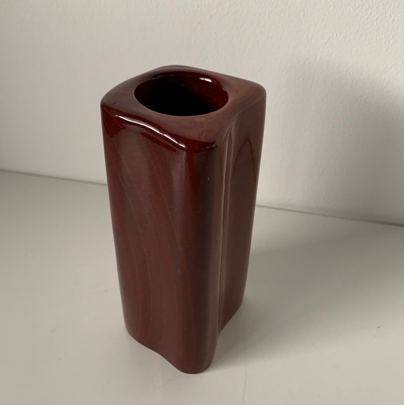 Vintage Mcm Carved Genuine Barbados Mahogany Bud Vase by Medford Mahogany Creations image 5