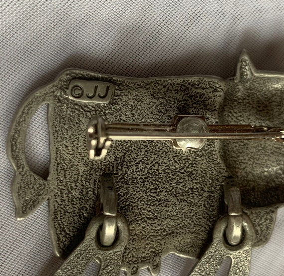 Vintage JJ Artifacts Silver/Pewter Tone Cow Brooch - image 6