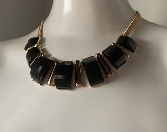 Vintage Anne Klein Gold/Black Collar Necklace