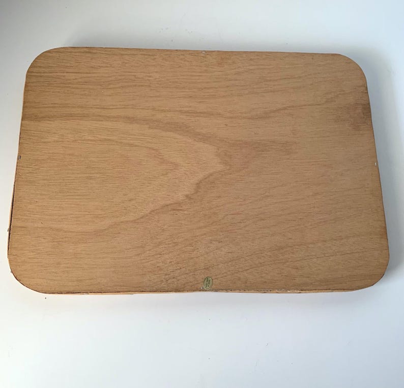 Vintage Bamboo Johnnie Walker Old Scotch Whisky Mirror Bar Tray image 9
