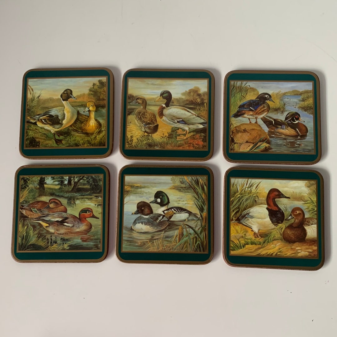 Vintage Pimpernel Acrylic Waterfoul/ducks Coaster Set Made in England
