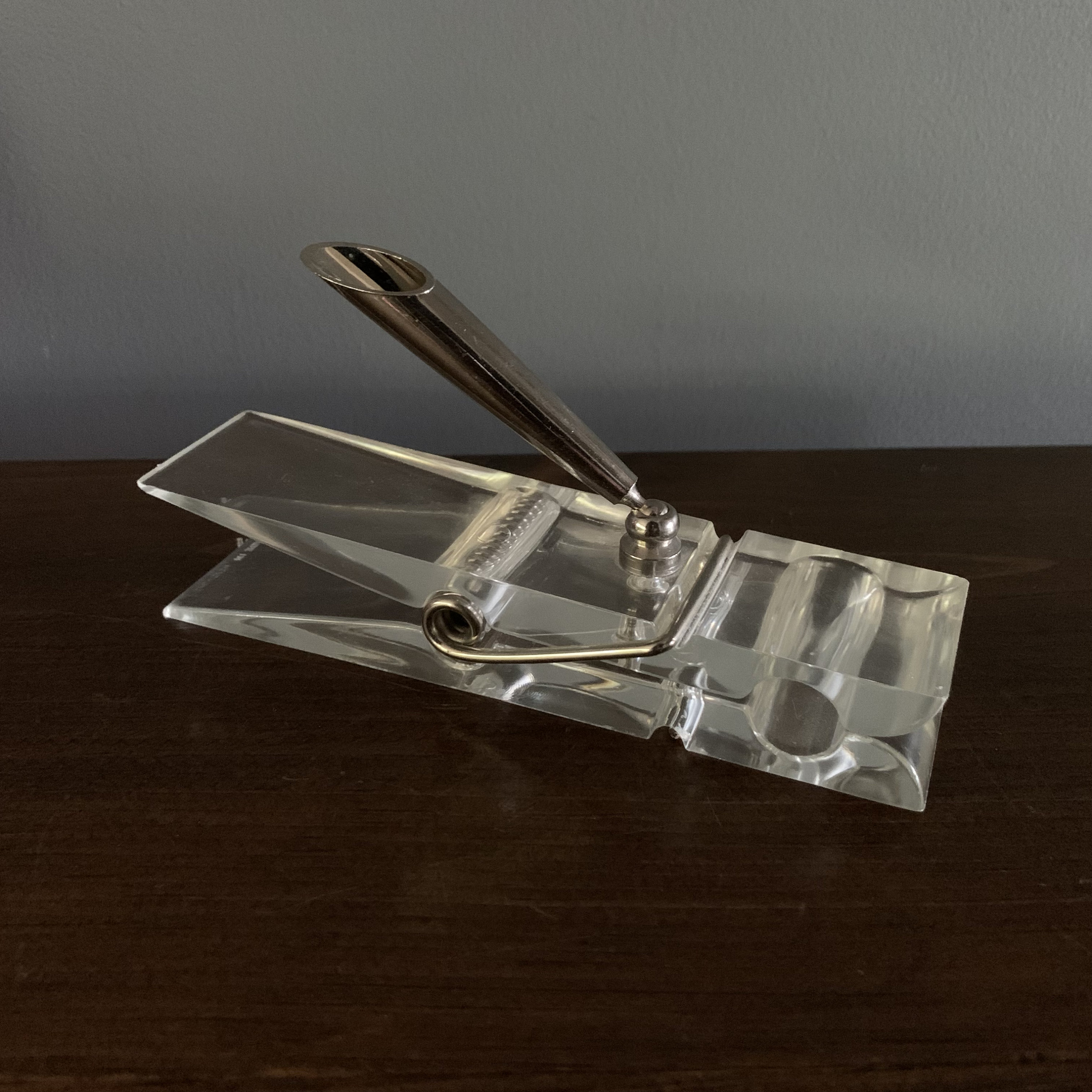 Lucite Clothespin Pen and Paper Holder Home & Living Office & Desk