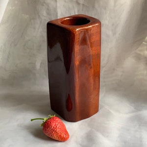 Vintage Mcm Carved Genuine Barbados Mahogany Bud Vase by Medford Mahogany Creations image 8