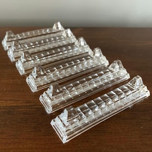 Vintage Cut Crystal Glass Cutlery Knife Rests - Lot of 6