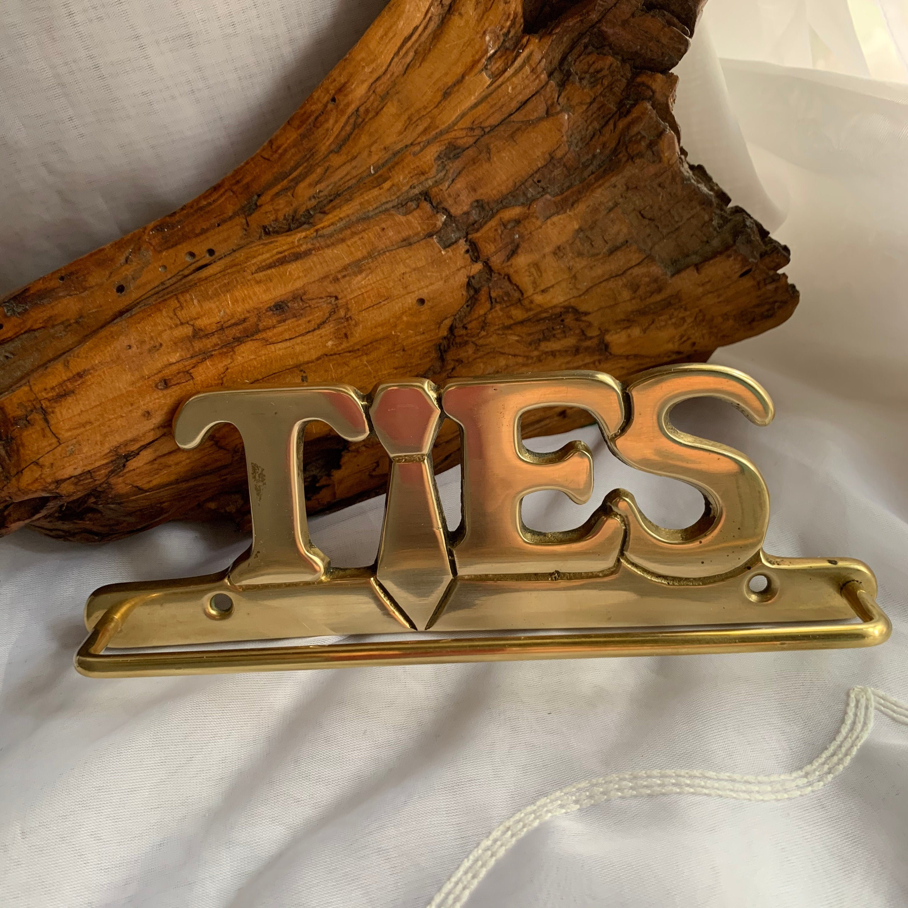 brass storage and organization Vintage wall mounted Ties rack brass storage and organization Vintage wall mounted Ties rack