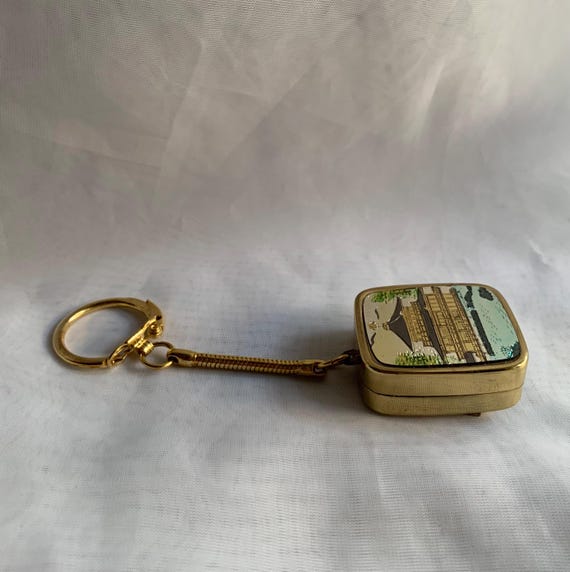 Vintage Sakura Gold Tone Music Box Keychain With Sankyo Vintage Sakura Gold Tone Music Box Keychain With Sankyo
