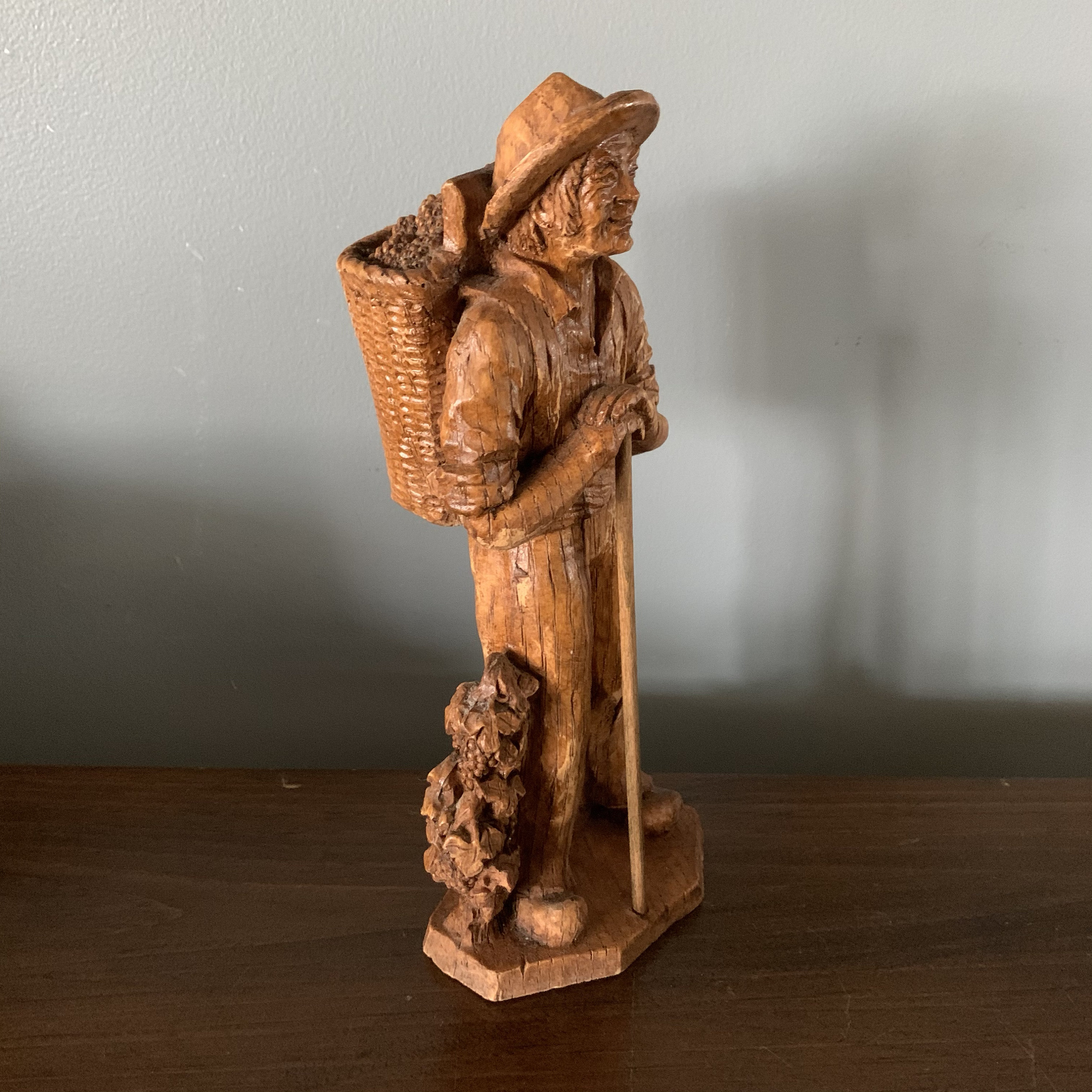 French vintage Breton carved wooden figurines wood carvings folk art