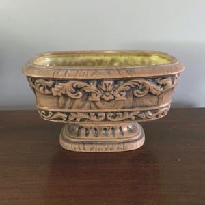 Vintage Embossed Ceramic Footed/Pedestal Planter - Inarco Japan E-3901