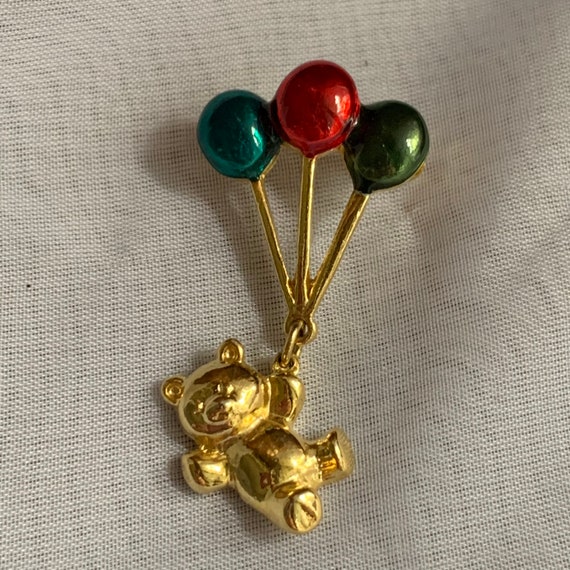 Collectible 14K Gold Detailed Floating Teddy Bear w/ Diamond Eyes Charm  Pendant