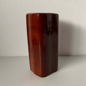Vintage Mcm Carved Genuine Barbados Mahogany Bud Vase by Medford Mahogany Creations image 2