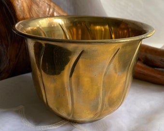 Vintage Small Brass Hosley USA Plant Pot - Made in India