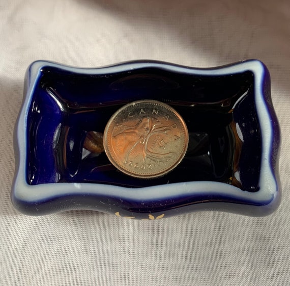 Vintage Porcelain Cobalt Blue/Gold Gilt Courting … - image 9