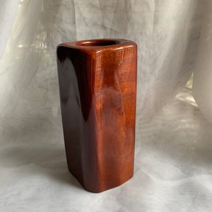 Vintage Mcm Carved Genuine Barbados Mahogany Bud Vase by Medford Mahogany Creations image 3