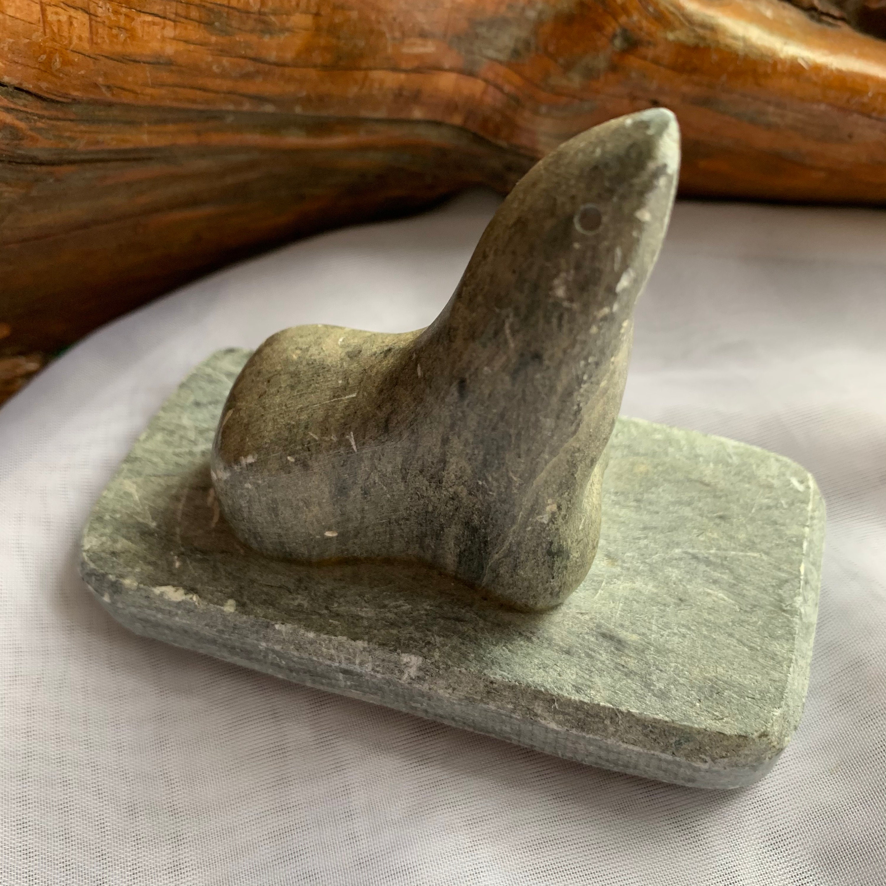 Vintage Genuine Soapstone Seal Carving Etsy Australia