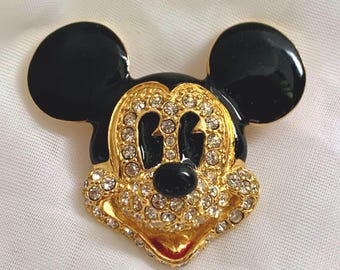 Broche vintage Napier Disney's Mickey Mouse en émail/strass