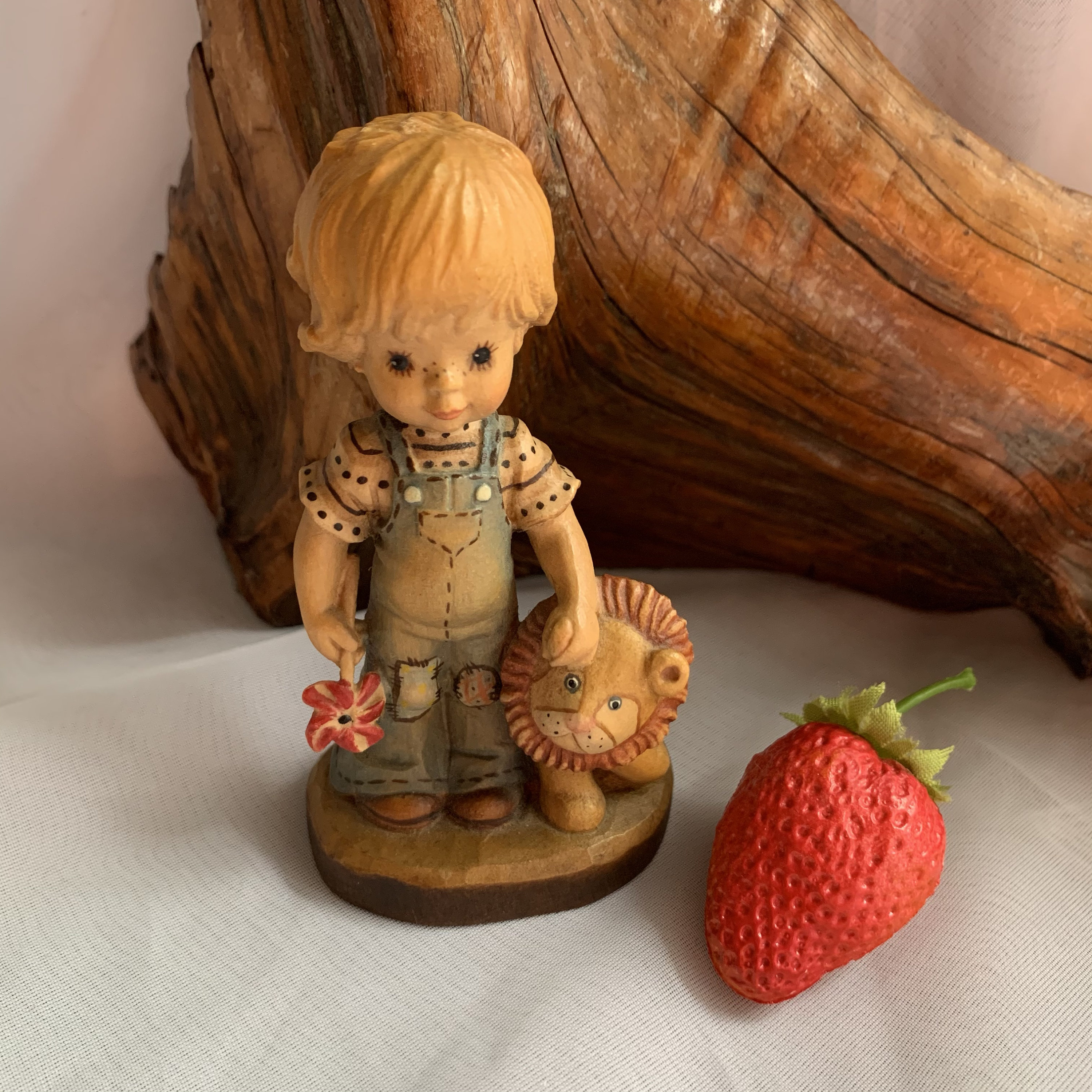 Vintage Hand Carved/painted Wooden ANRI Italy Sarah Kay