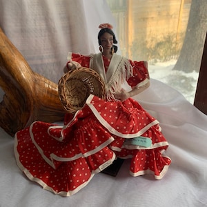 Vintage Handmade Cloth Composition Traditional Folk Art Costume Gibraltar/Spanish Doll