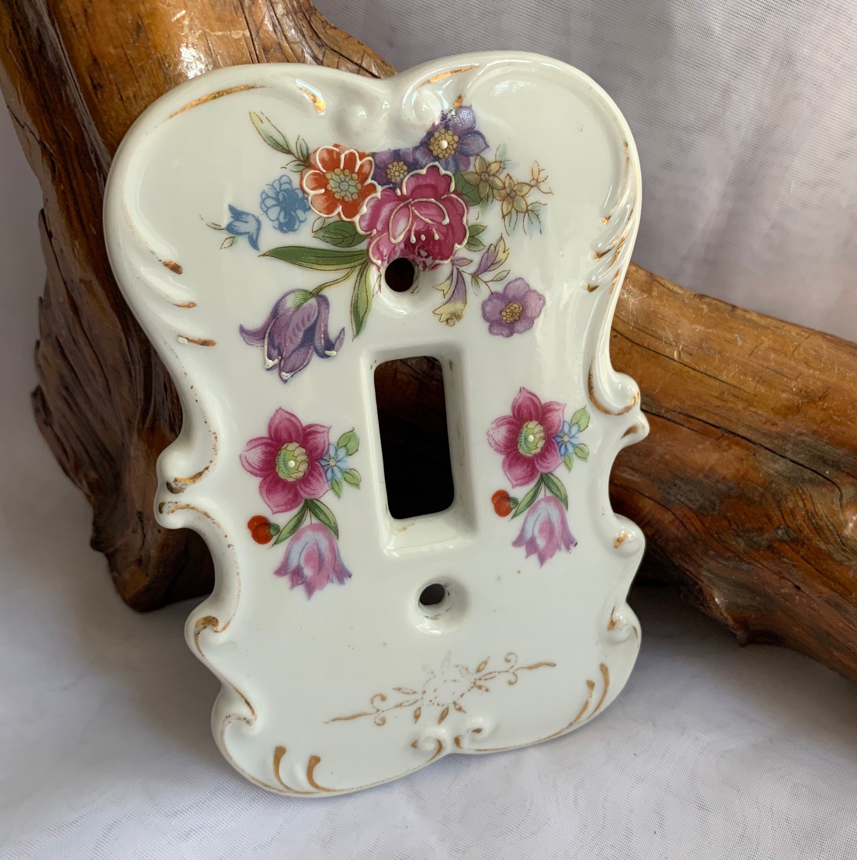 Vintage Floral Porcelain Light Switch Cover Plate Made in Japan -   Canada