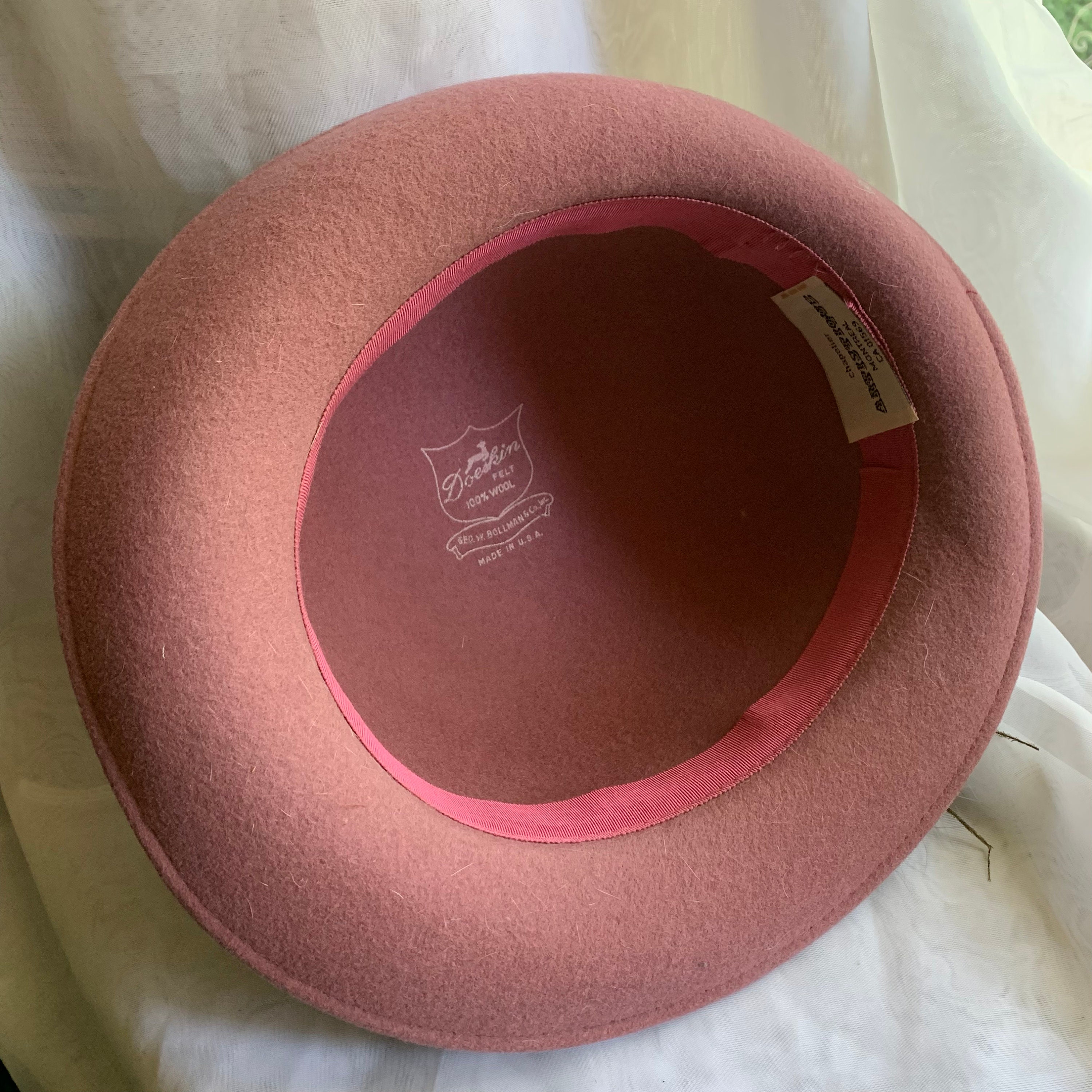 Vintage Geo. W. Bollman & Co. Inc. Doeskin Felt 100% Wool 