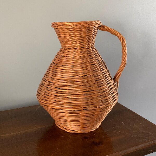Wicker Pitcher Etsy