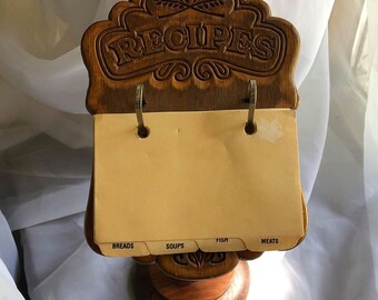 Vintage Wood Recipe Stand