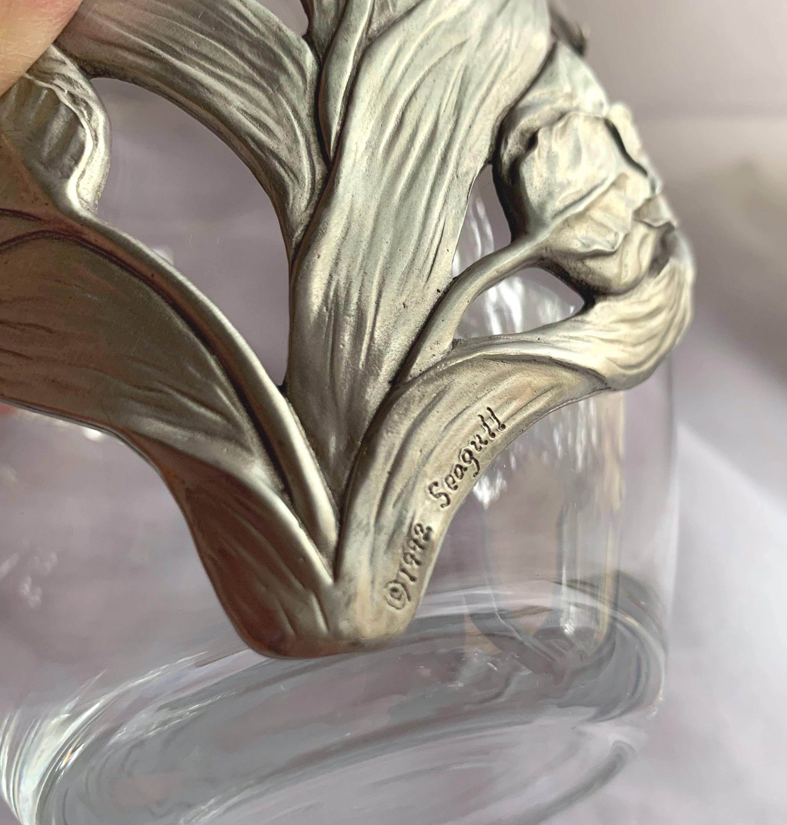 Vintage Seagull Canada Pewter Clear Glass Vase 1992 - Etsy Canada