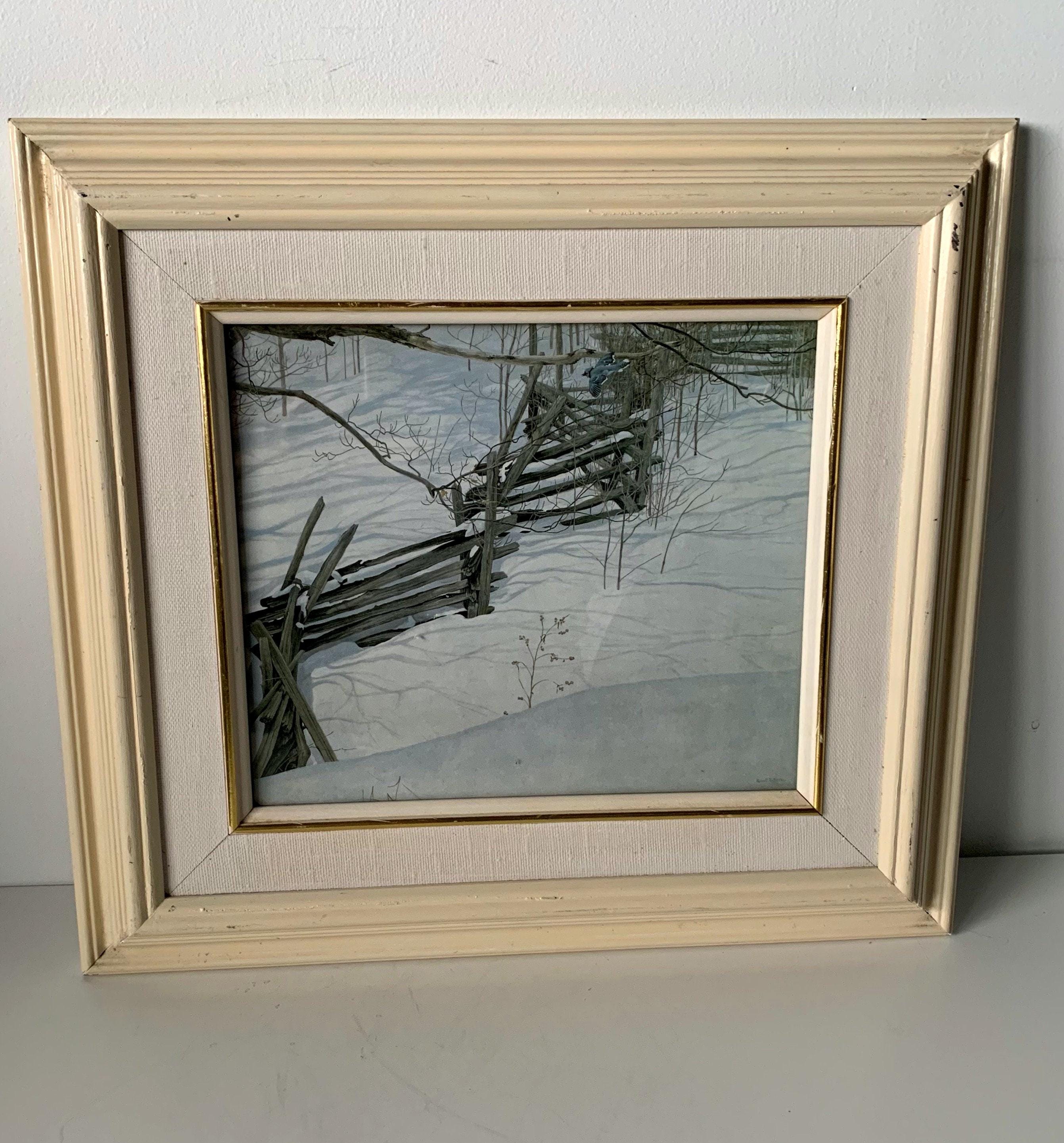 Lithographie Originale Encadrée « Loup Noir Minuit » Par Robert Bateman - Édition Limitée Signée - Art Réaliste Animalier